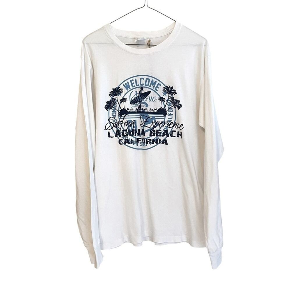 U.S. Vintage Laguna Beach White Long Sleeve T Shirt NWT Medium‎